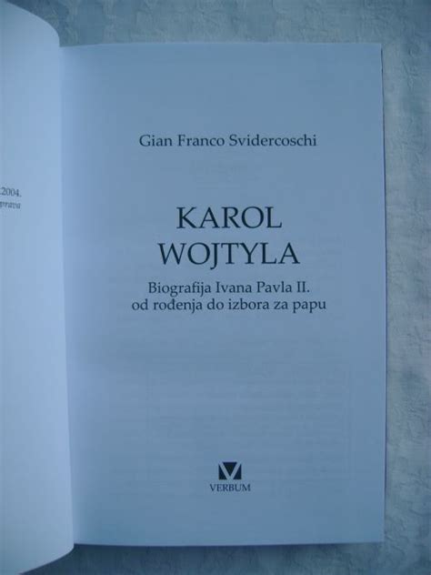 Gian Franco Svidercoschi Karol Wojtyla Biografija Ivana Pavla II