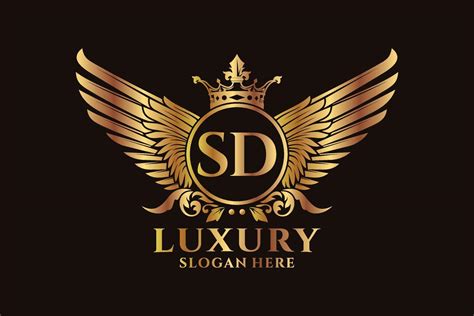 Luxury royal wing Letter SD crest Gold color Logo vector, Victory logo ...