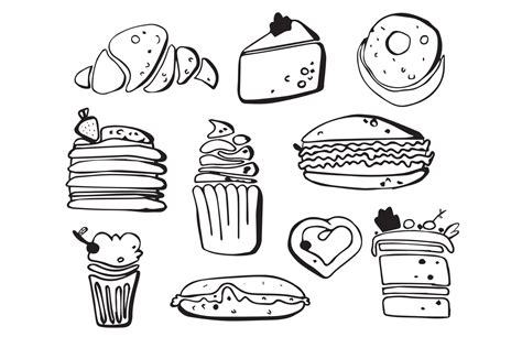 Sweet Food Clipart Black And White