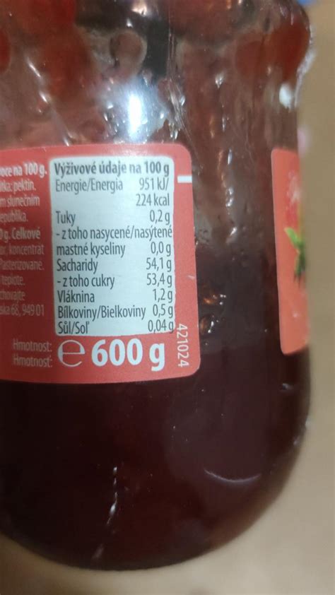 Extra džem jahoda Schwartau kalórie kJ a nutričné hodnoty