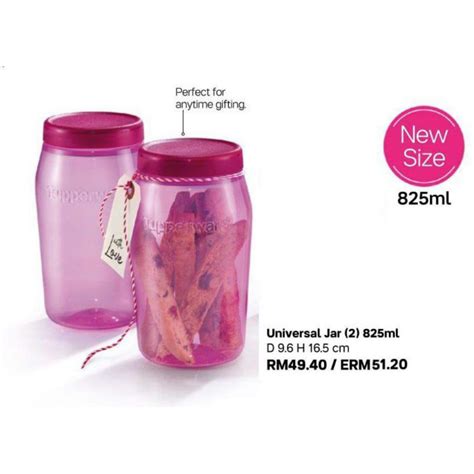 Tupperware Universal Jar 825ml 2pcs Shopee Malaysia