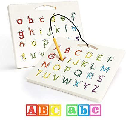 BAMMAX Magnetic Drawing Board Magnetic Alphabet Letter Tracing Board