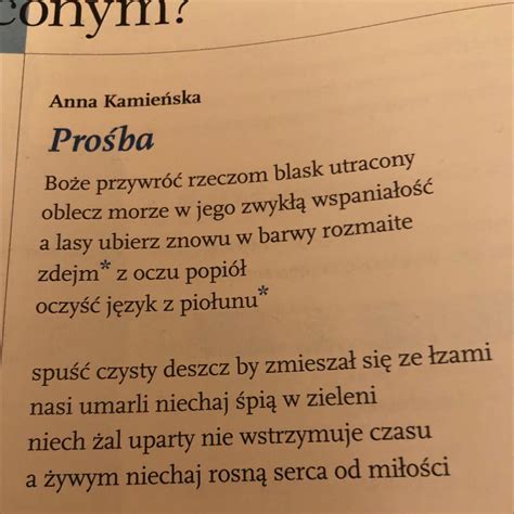 Wypisz Z Tekstu Metafory I Epitety Pro Ba Anna Kamie Ska Brainly Pl