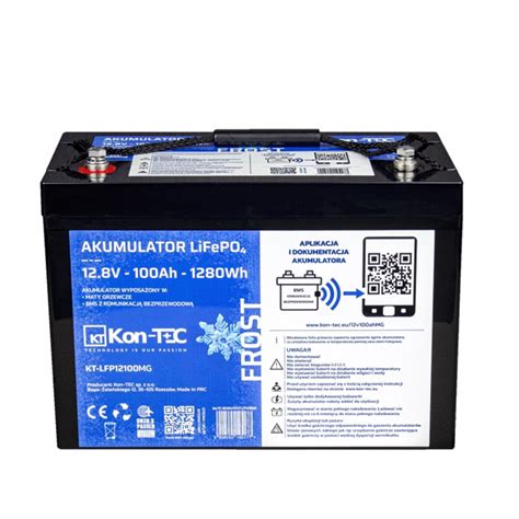 Akumulator LiFePO4 12V 12 8V 100Ah Kon TEC Z Matami Grzewczymi