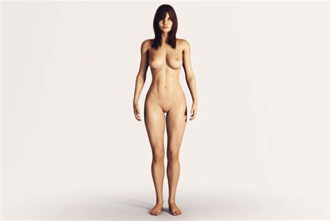 Naked Brunette Female Fully Rigged D Model Animated Rigged Cgtrader