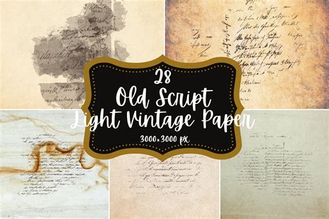 28 Old Script on Light Vintage Paper Graphic by Millie Her Majesty · Creative Fabrica