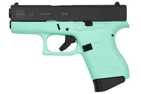 Glock 43 9mm Aqua Blue Duracoat Single Stack Pistol Sportsman S