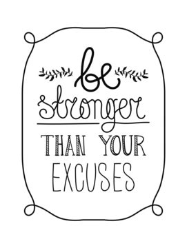 Be Stronger Than You Excuses Simple Poster Party Hipster Vector Vector