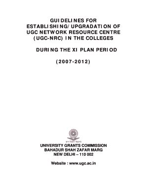 Fillable Online Ugc Ac Guidelines For Establishment Of Ugc Nrc Doc