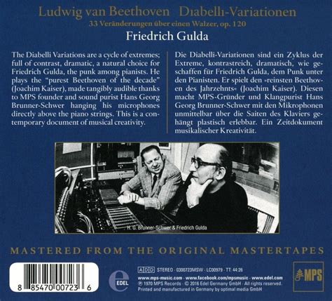 Friedrich Gulda Ludwig Van Beethoven Diabelli Variationen Cd