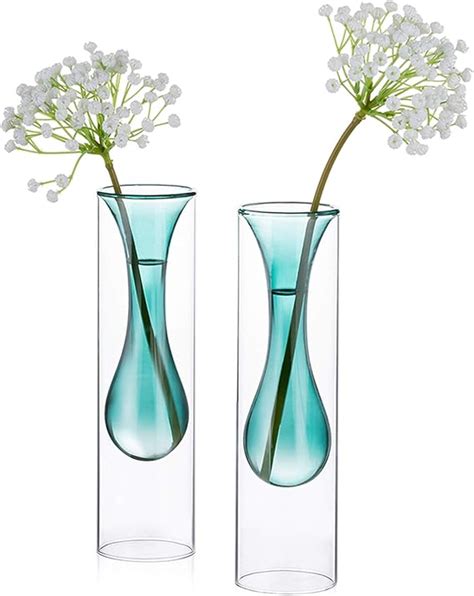 Glasseam Vase En Verre Color Lot De Vases En Verre Double Paroi