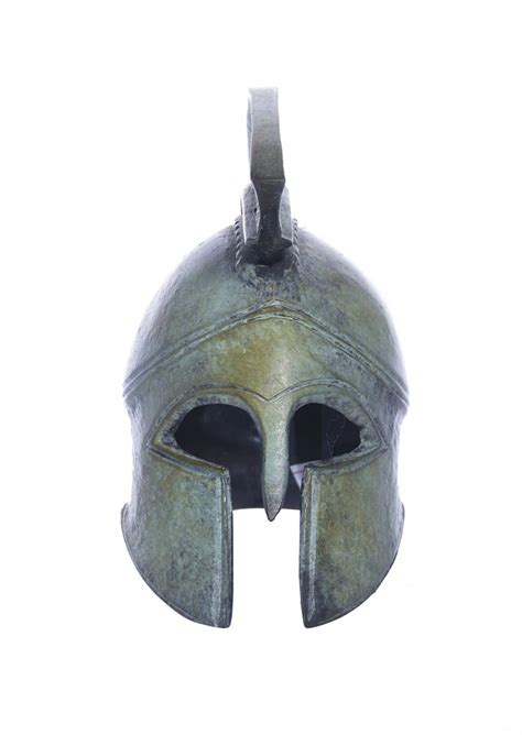 Athenian helmet greek bronze statue