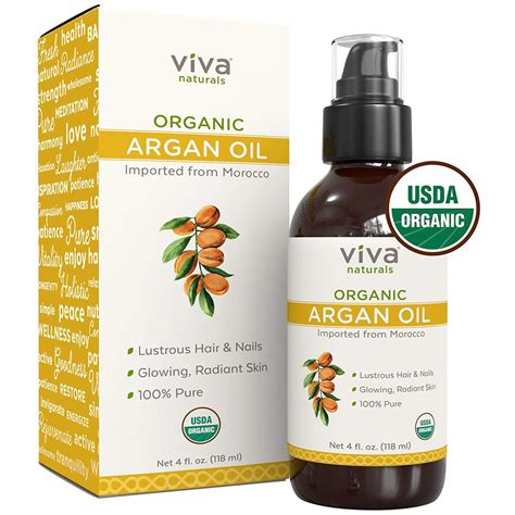 Viva Naturals Organic Argan Oil 100 Pure Cold Pressed Natural Moisturizer For Face And Hair And