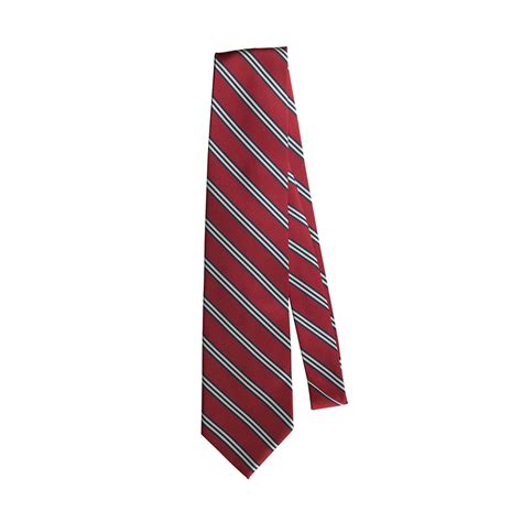 Red / Navy / White Striped Tie (52 inch) - Merry Mart Uniforms