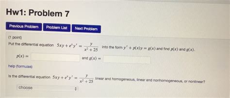 Solved Hw Problem Previous Problem Problem Listnext Chegg