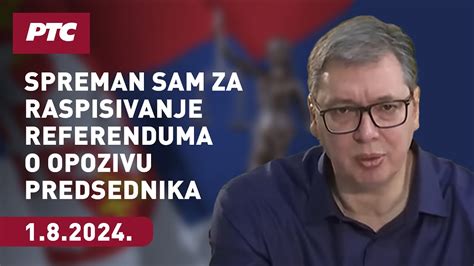 Vučić Spreman sam za raspisivanje referenduma o opozivu predsednika