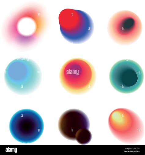 Vibrant Colorful Circles With Blurred Radiant Gradients Vector