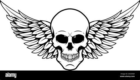 Winged Skull Design Element For Emblem Sign Badge Logo Vector