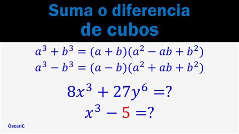 Suma O Diferencia De Cubos Youtube