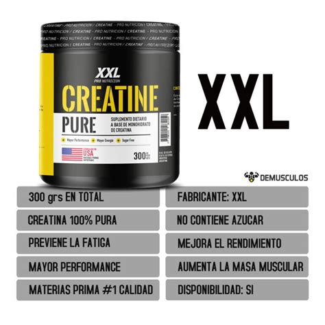 Creatina Monohidrato 300 Grs XXL PRo Nutrition DeMusculos