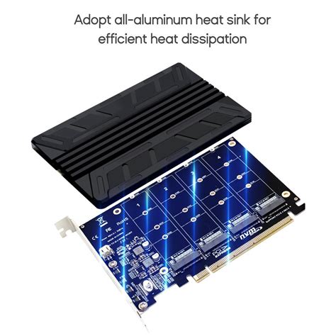 Купить Алюминиевый радиатор NVME M2 M-KEY Плата расширения массива PCI ...