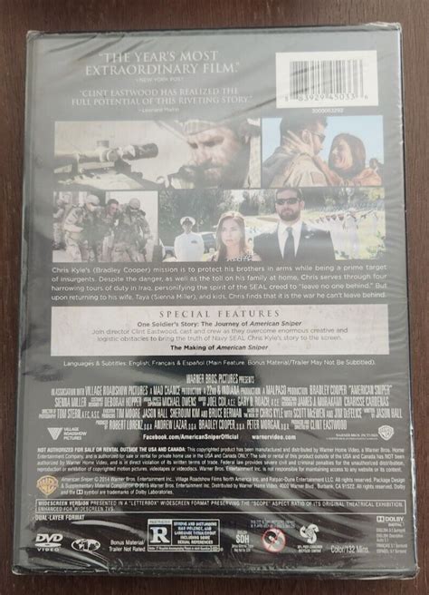 American Sniper Dvd Disc Set New Bradley Cooper Sienna Miller