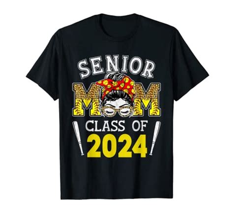 Senior Mom Class Of 2024 Softball Graduation Mama 2024 Grad T Shirt