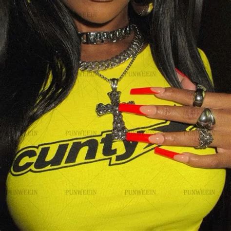 Aesthetic Goth Letter Baby Tees Cute Yellow Sexy Crop Tops Women Y2K Clothes Hot Girl Harajuku