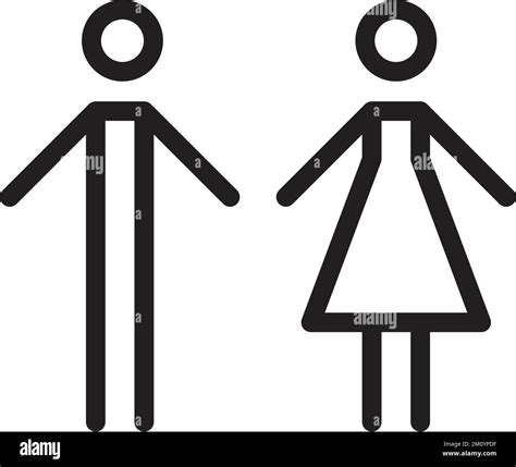 Toilet Sign Vector With Man And Woman Symbol In A Glyph Pictogram