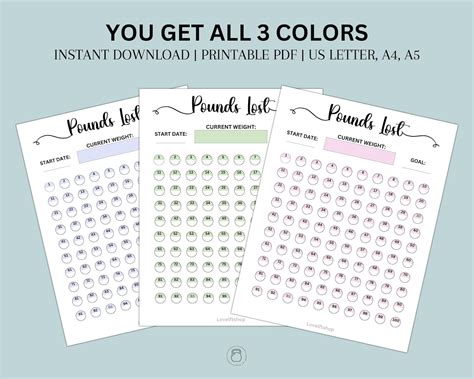 Pound Loss Tracker Printable Weight Loss Tracker Weight Loss Journal