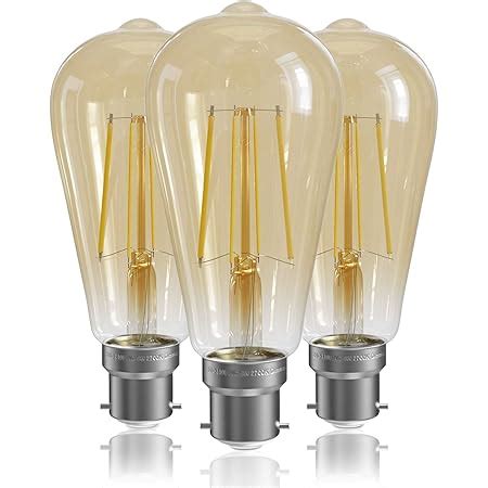 TEKLED ST64 Filament Vintage DIMMABLE LED Bulbs B22 Bayonet Cap