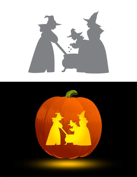 Printable Witches And Cauldron Pumpkin Stencil Hot Sex Picture