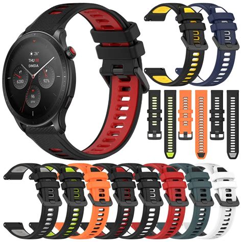 Ремешок силиконовый для Huami Amazfit GTR 4 3 Pro 2e, мягкий спортивный ...