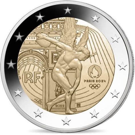 France 2022 Paris 2024 Olympics 2 Euro Coin BU In Coincard Random