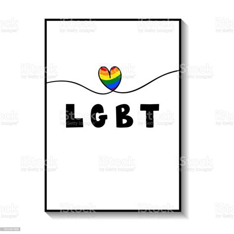 Gay Stolz Monat Poster Sammlung Banner Schriftzug Lgbt Herzen Bunte