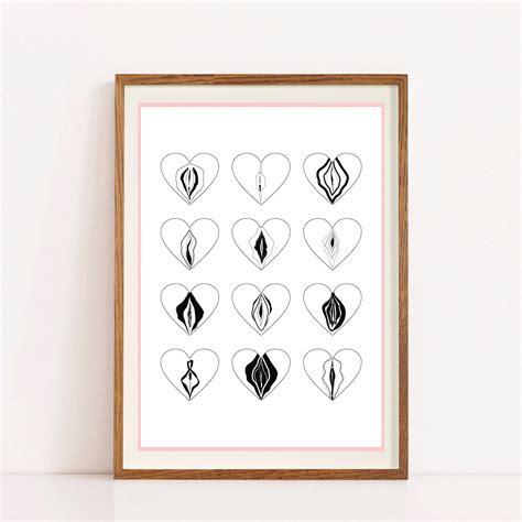 Vulva Art Vagina Art Print Vagina Wall Decor Pussy Poster Vulva Poster Cute Bathroom Art