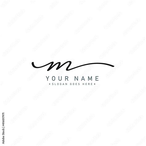 Handwritten Signature Logo for Initial Letter M Stock Vector | Adobe Stock