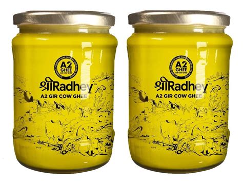 SHREE RADHEY A2 Bilona Gir Cow Ghee 500 ML X 2 Traditional Bilona