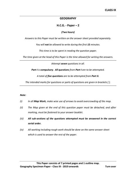 Geography Paper 3 Practice Questions