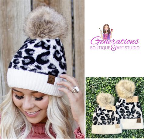 Cc Leopard Pom Beanie Mommy And Me Available T Cards