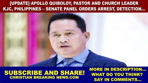 Apollo Quiboloy Pastor And Church Leader Of Kjc Philippines Senate