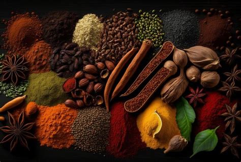 Premium Ai Image Herbs And Spices Are Neatly Arranged Generative Ai