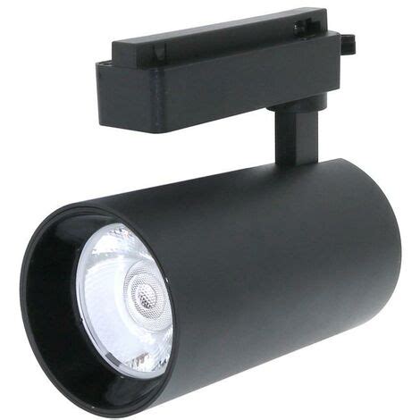 Spot Led Pour Rail Noir Eco W Monophasique Blanc Froid K Iluminashop