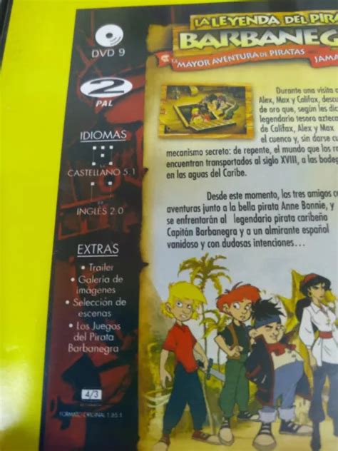 La Leyenda Del Pirata Barbanegra Animacion Dvd Espa Ol Ingles Region