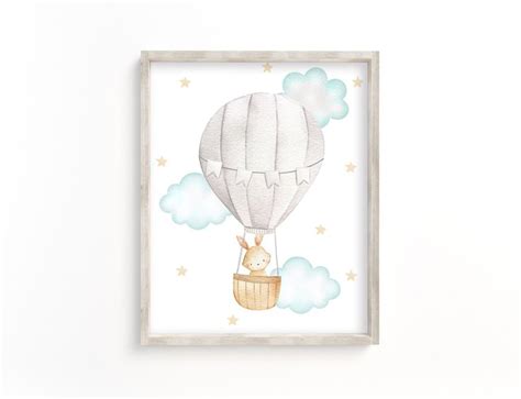 Hot Air Balloon Nursery Prints Gender Neutral Nursery Wall Decor Nursery Wall Art Baby Boy