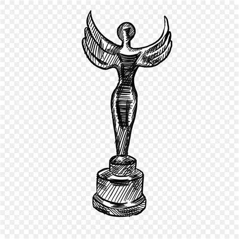 Honored Clipart Hd PNG, Goddess Honor Trophy Black And White Honor Award Honor Trophy Hand Drawn ...