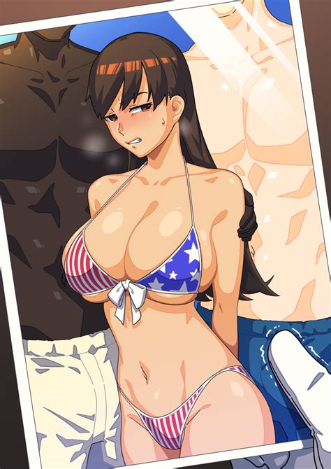 Girl American Flag American Flag Bikini American Flag Print Bikini Breasts Dark Skinned