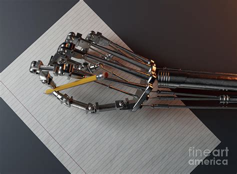 Mechanical Hand Drawing Digital Art by Allan Swart | Pixels