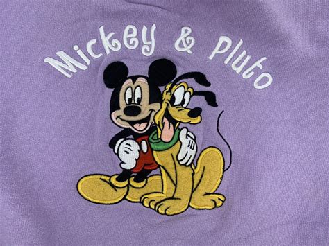 Vintage Disney Jerry Leigh Mickey Mouse And Pluto Purpl Gem