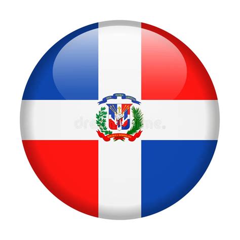 Icono Redondo Del Vector De La Bandera De La República Dominicana Stock